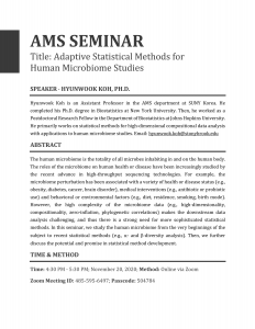 [Seminar] Adaptive Statistical Methods for Human Microbiome Studies