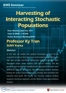 [Seminar] Harvesting of Interacting Stochastic Populations