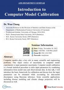 [AMS Seminar] Introduction to  Computer Model Calibration on November 18, 2022