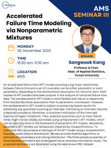 [Seminar] Accelerated Failure Time Modeling via Nonparametric Mixtures