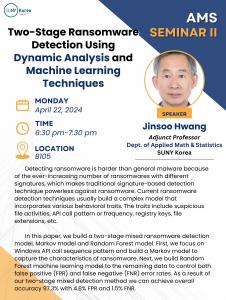 [Seminar] Two-Stage Ransomware Detection Using Dynamics Analysis and Machine Learning Te...